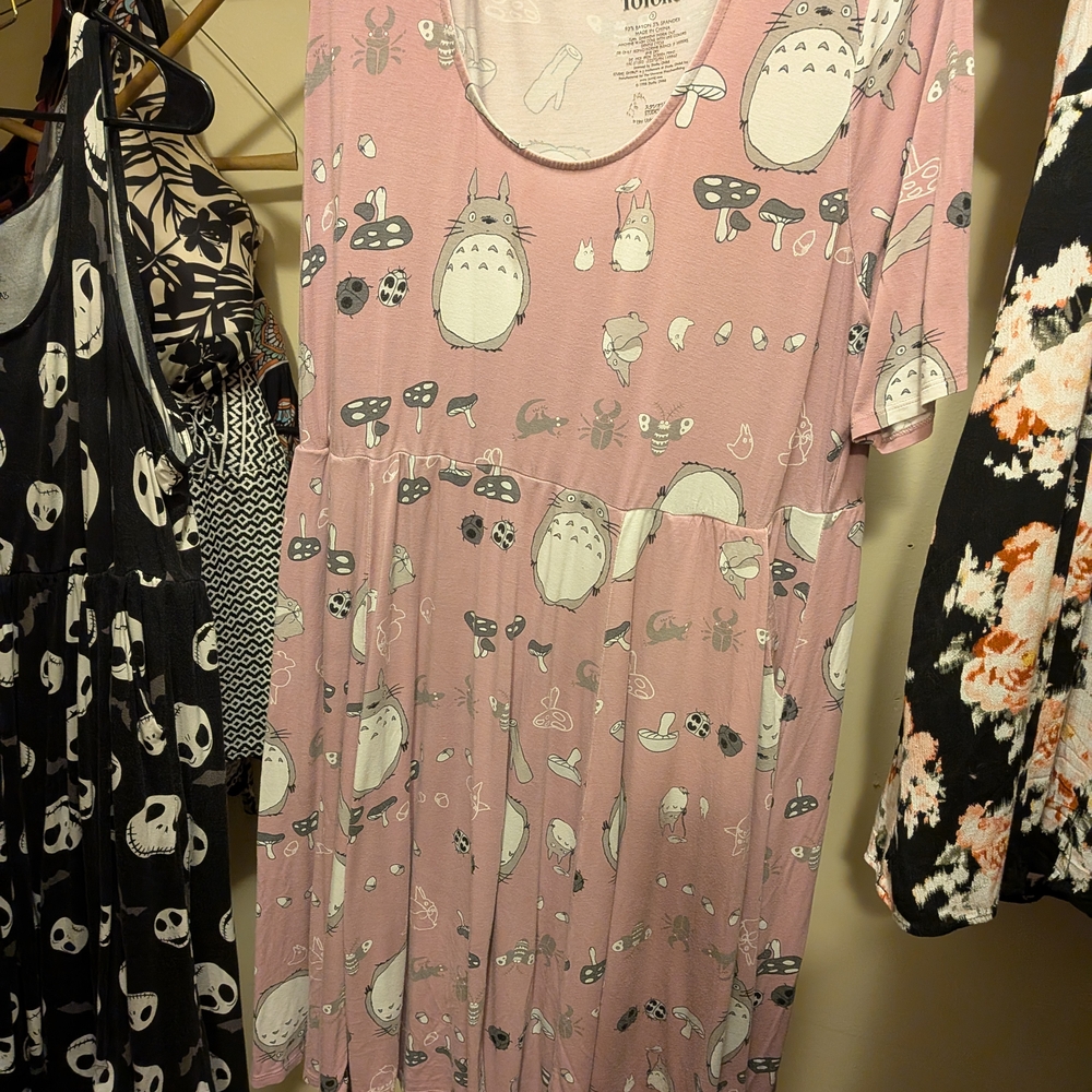 Pink Totoro Graphic Dress